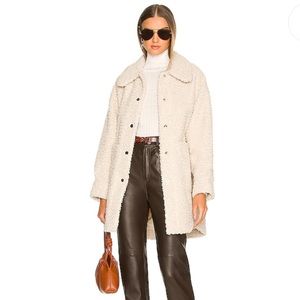 NEW Shona Joy Kathy Oversized Teddy Sherpa Coat Natural